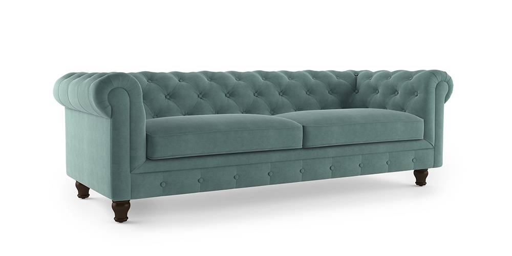 Winchester Fabric Sofa (Dusty Turquoise Velvet)